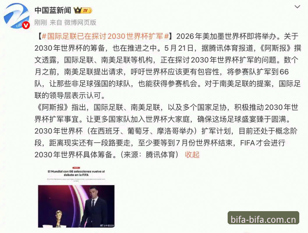 必发沉浸式体验推荐 2030世界杯扩军至66队:中国足球的入场机会与全球足球格局深度解析
